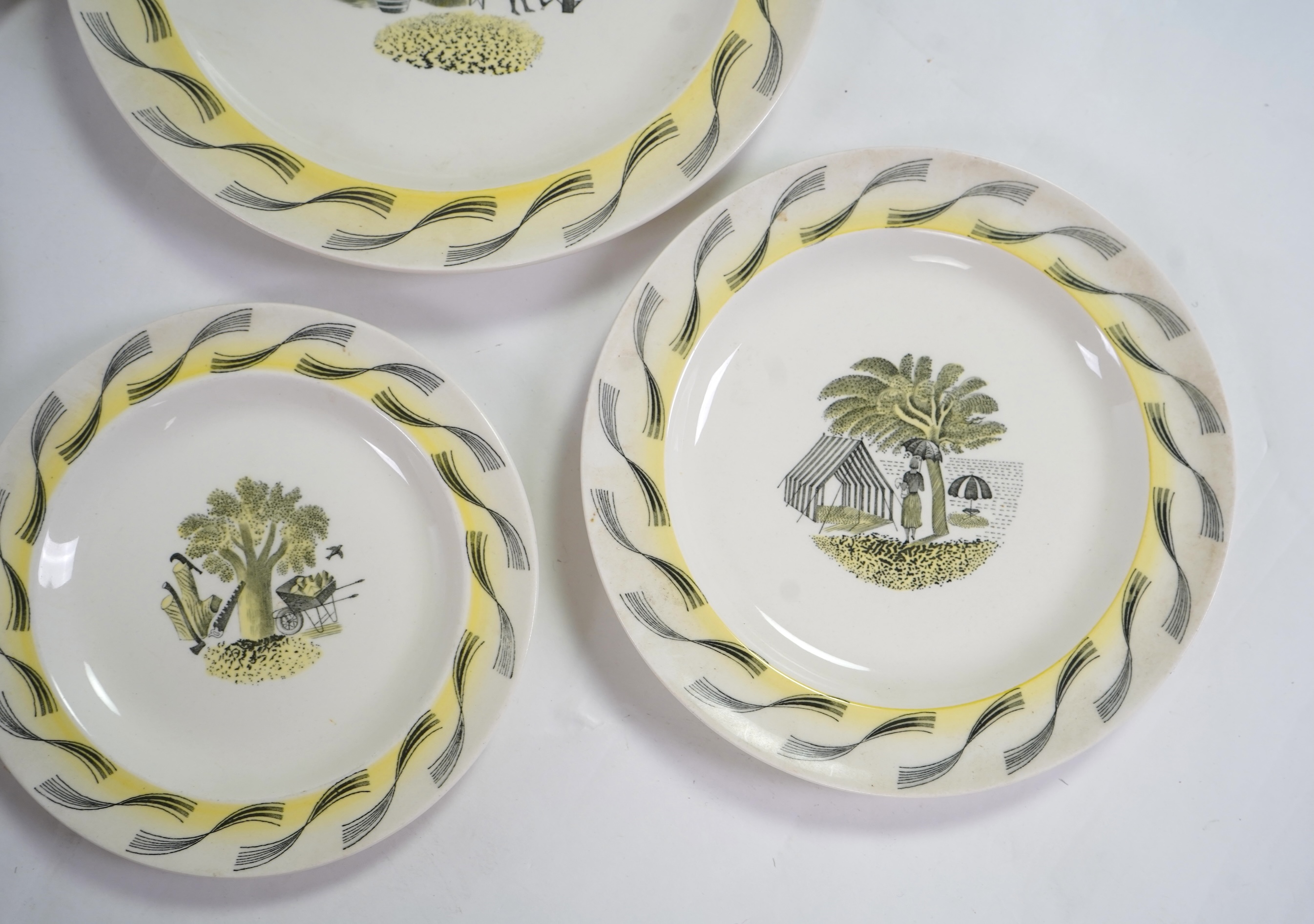 Eric Ravilious (1903-1942) for Wedgwood: A 'Garden' part dinner and tea service
